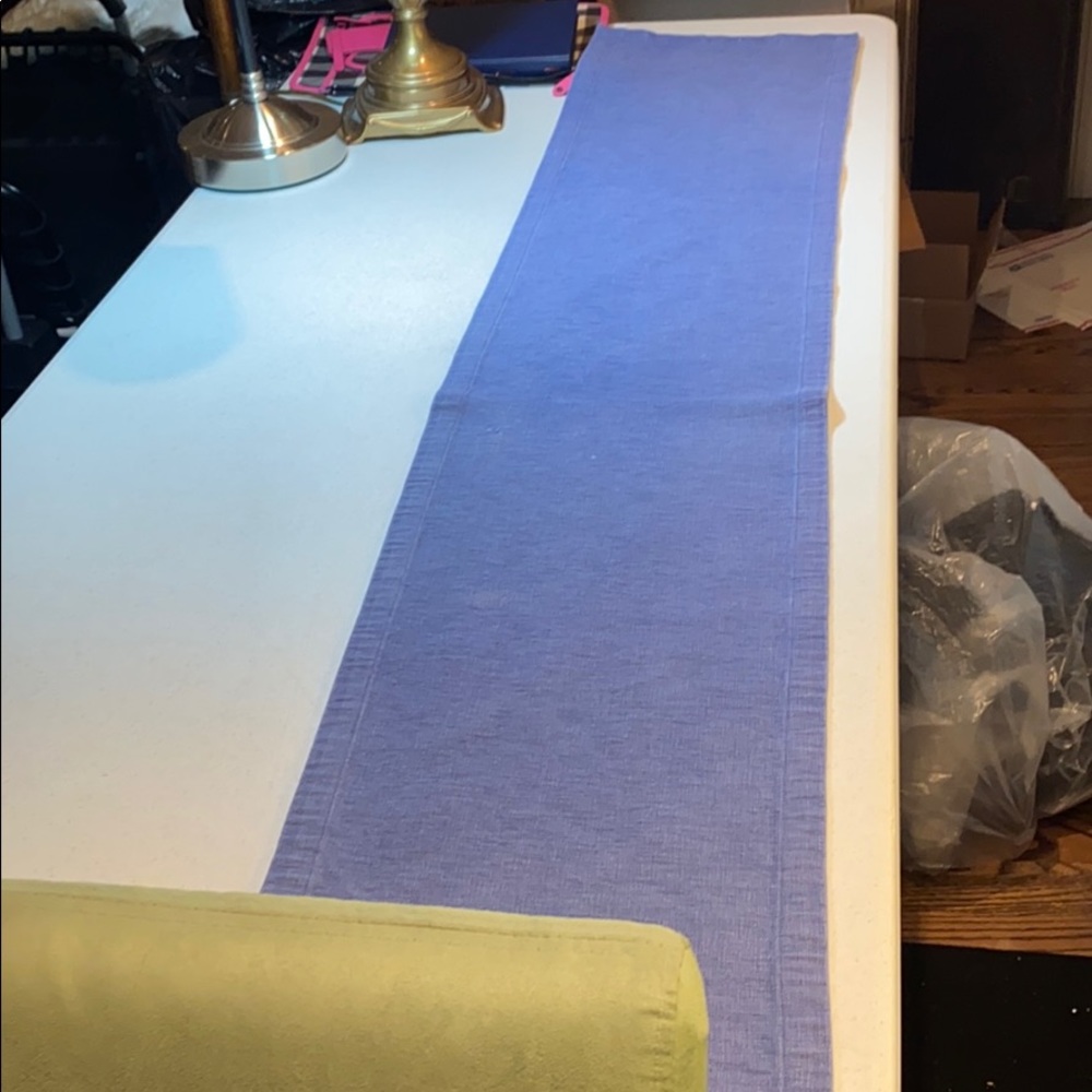 Blue cotton table runner